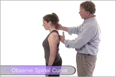 Observe spinal curve